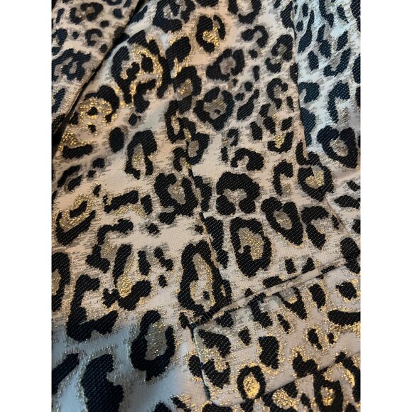 Chicos Animal Print Metallic Blazer Size M Jacket Coat Work Core - Picture 2 of 8
